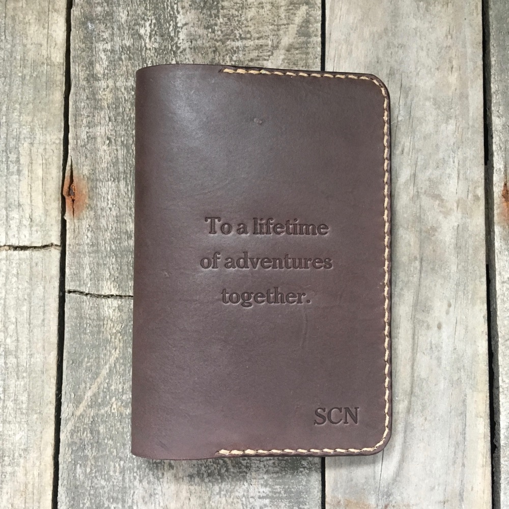 Personalized leather notebook cover