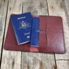 Burgundy Kangaroo Leather Passport Wallet - inside