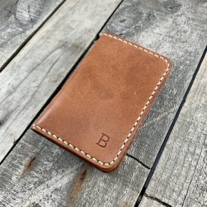 Personalised Ochre Barangaroo Kangaroo Leather Vertical Bifold Wallet